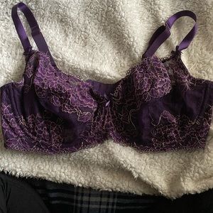 Cacique Metallic Lace Balconette Bra 40DDD